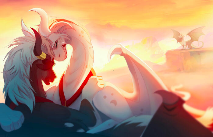 Halfbody, 2 characters (background character is far away enough to class as a background feature)