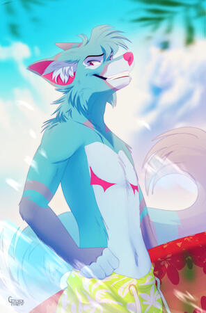 Cell shading, abstract background