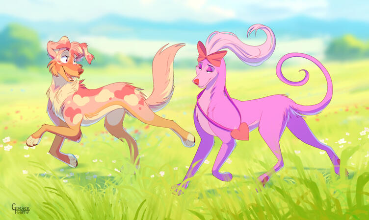 Cell shading, blurred background